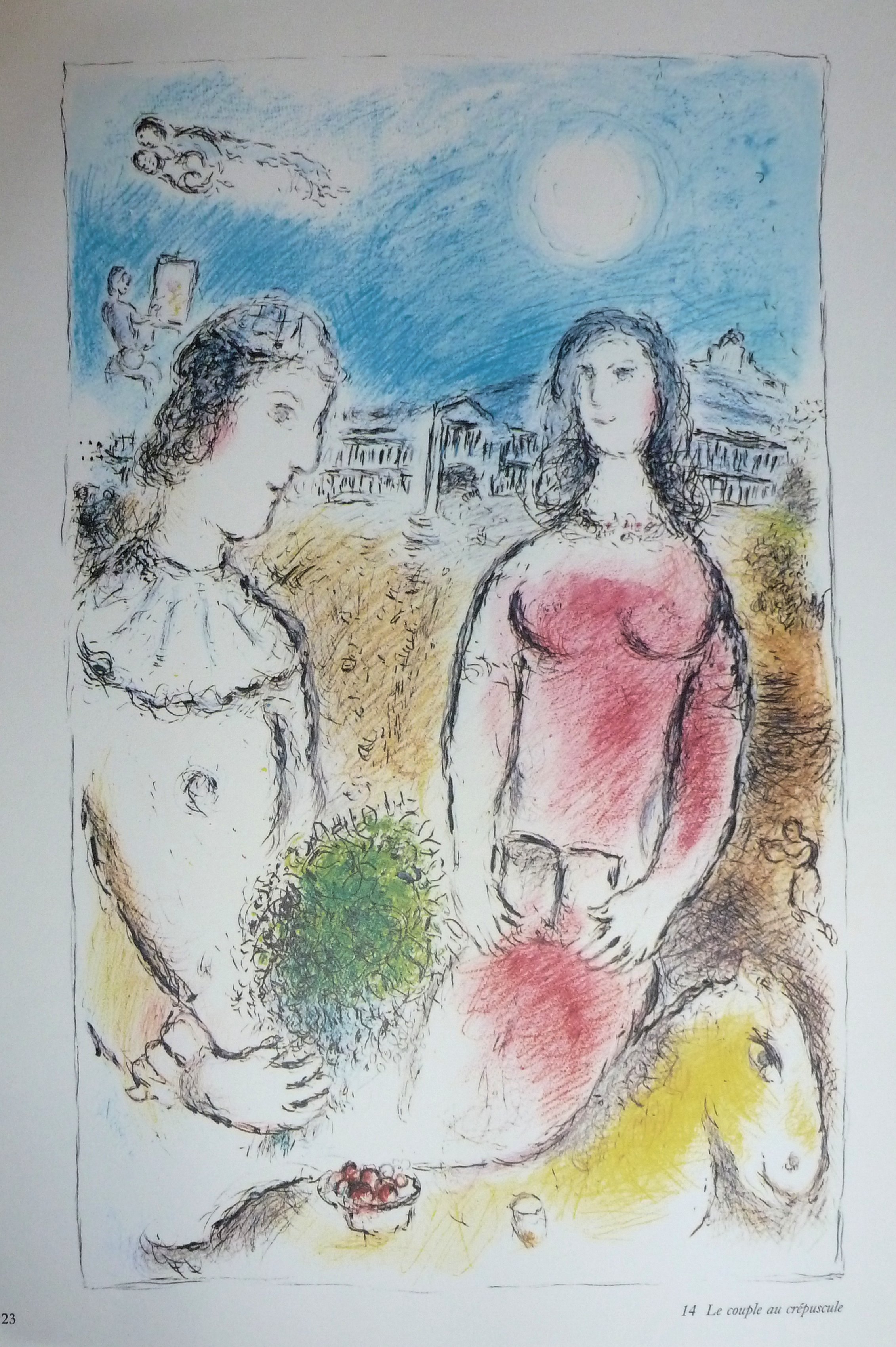 Marc CHAGALL (1887-1985) (After) - The Couple In The Twilight - Post ...