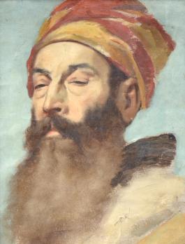 Portrait D Homme Au Turban , Ecole Française XIX