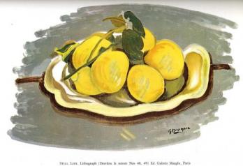 Lithographie Huître et citron par BRAQUE Georges