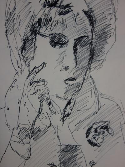 Jules CAVAILLES : Portrait de femme - Grand dessin original 2