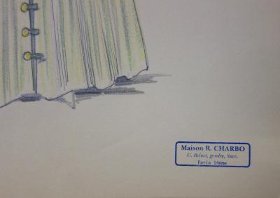 R. CHARBO - Tenue de promenade, Dessin original signé 2
