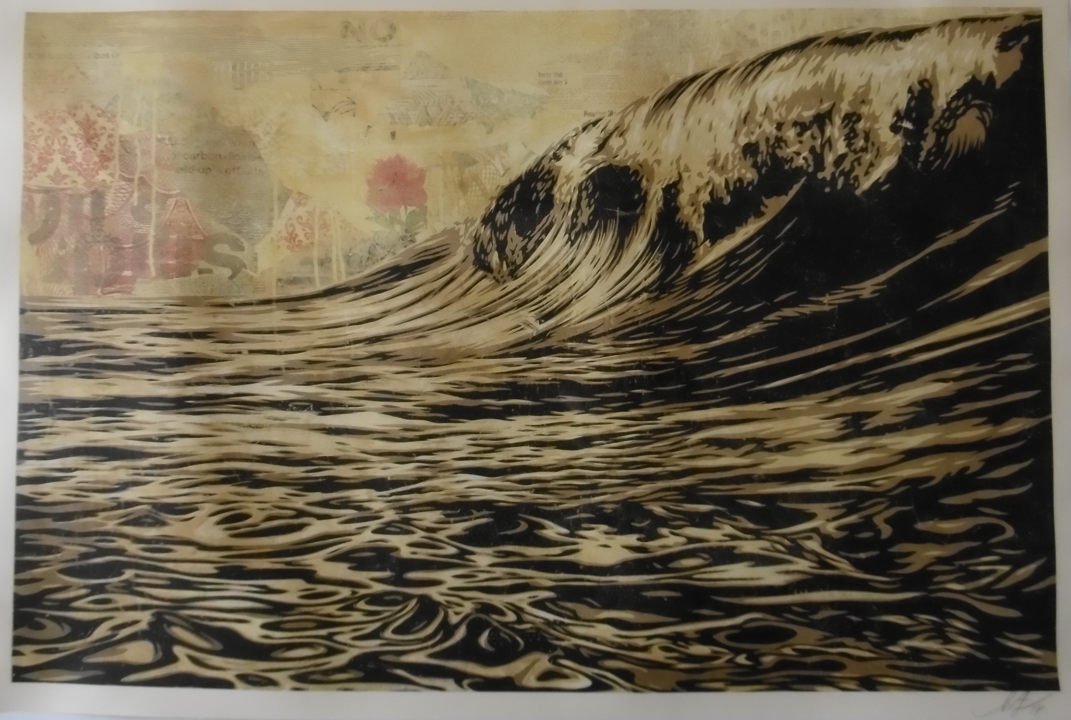 Shepard Fairey (Obey Giant),- Dark wave BP, signed and dated in pencil ...