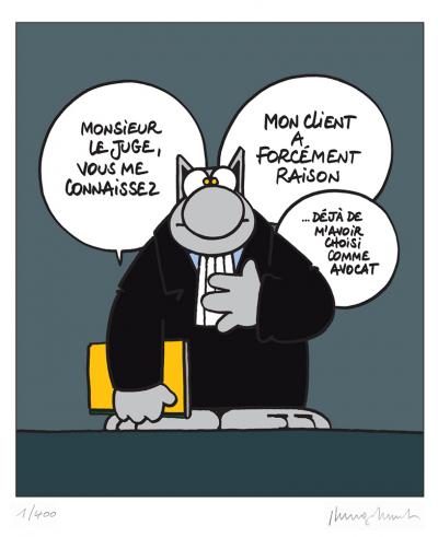 Sérigraphie : Le Chat : L'avocat par GELUCK - Comics - Plazzart
