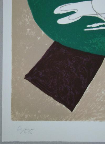 GEORGES BRAQUE - Lithographie en couleurs - Oiseau sur fond de X - 1958 2