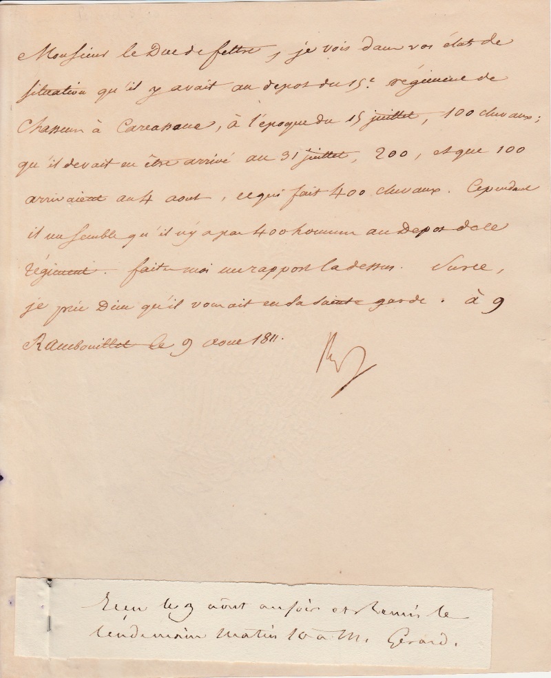 lettre de napoleon au prefet du var