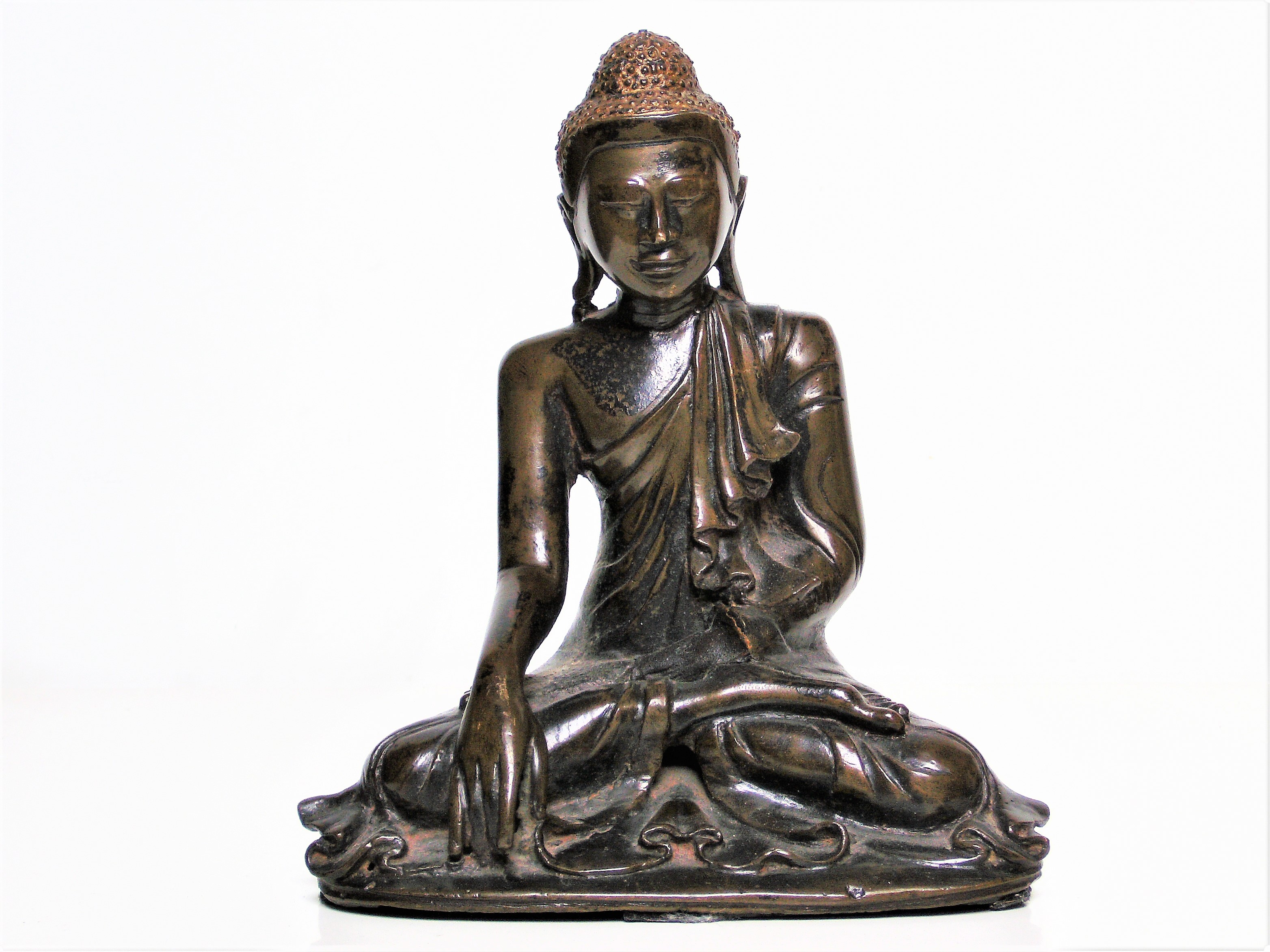 Bouddha birman en bronze époque Mandalay XIXe - Asian Art - Plazzart