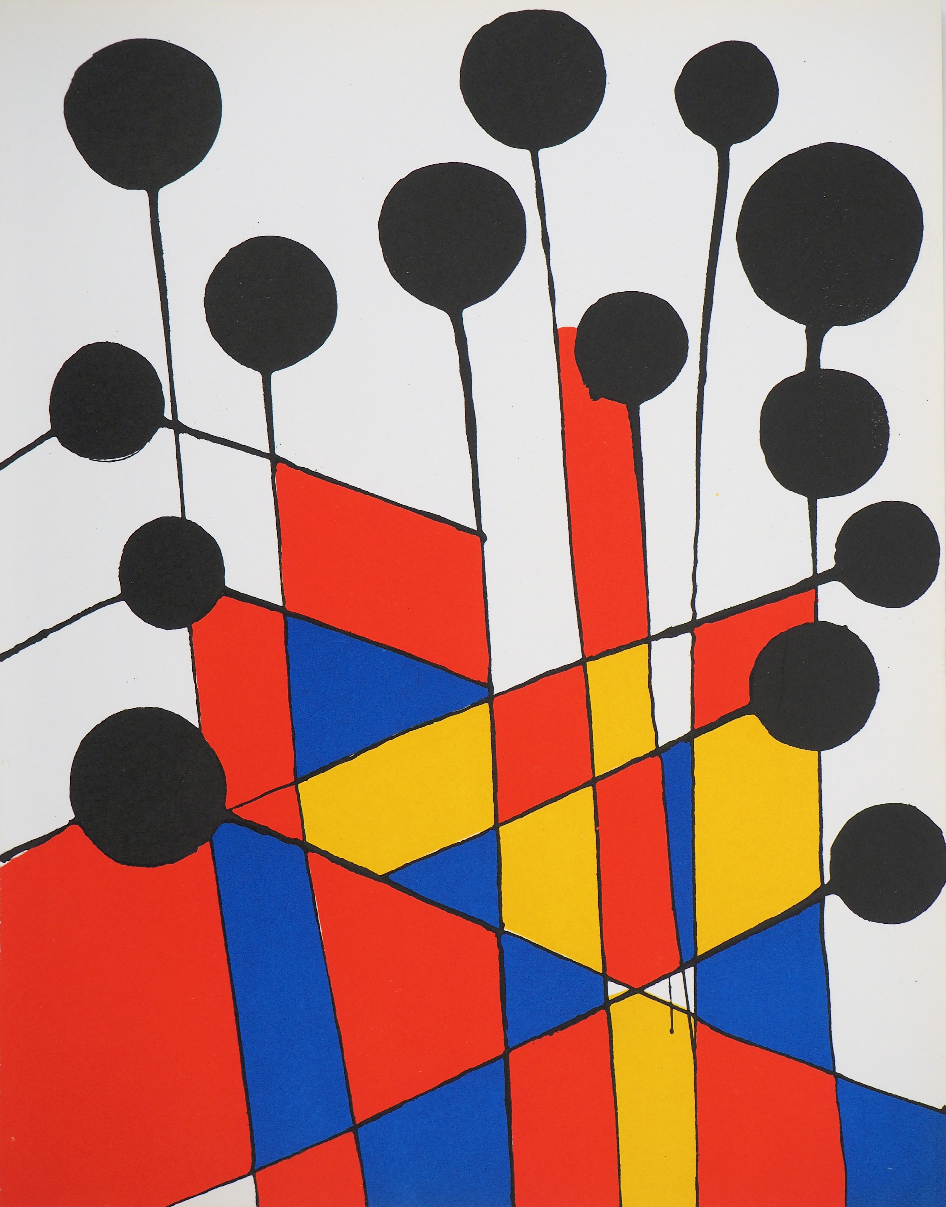 Alexander CALDER Mosaic and Black Balloons, original lithograph, 1971