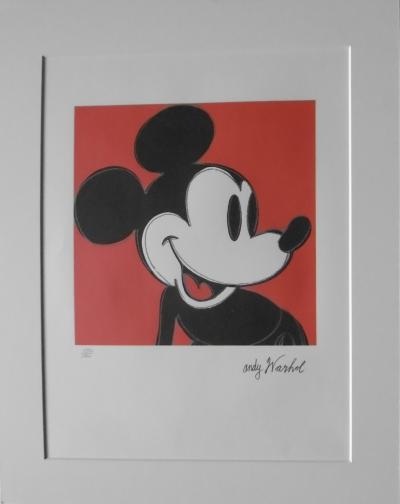 Andy Warhol D Apres Mickey Mouse Rouge Lithographie Signee Dans La Planche Et Numerotee Au Crayon Art Contemporain Plazzart