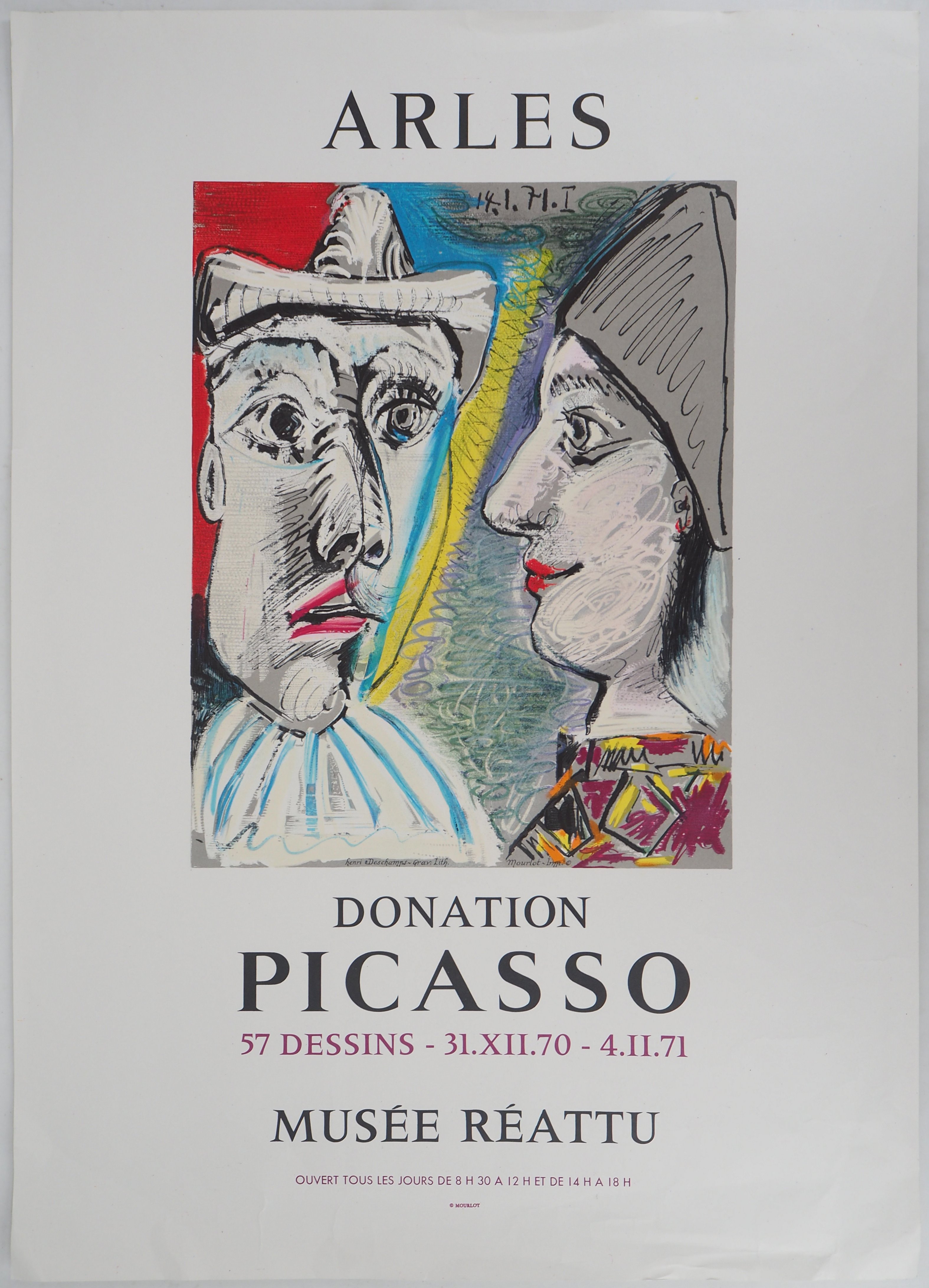 Pablo PICASSO (d'après) : Deux visages - Lithographie ...