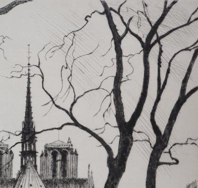 Original Signed Etching by Maxime sale Juan Notre-Dame de Paris