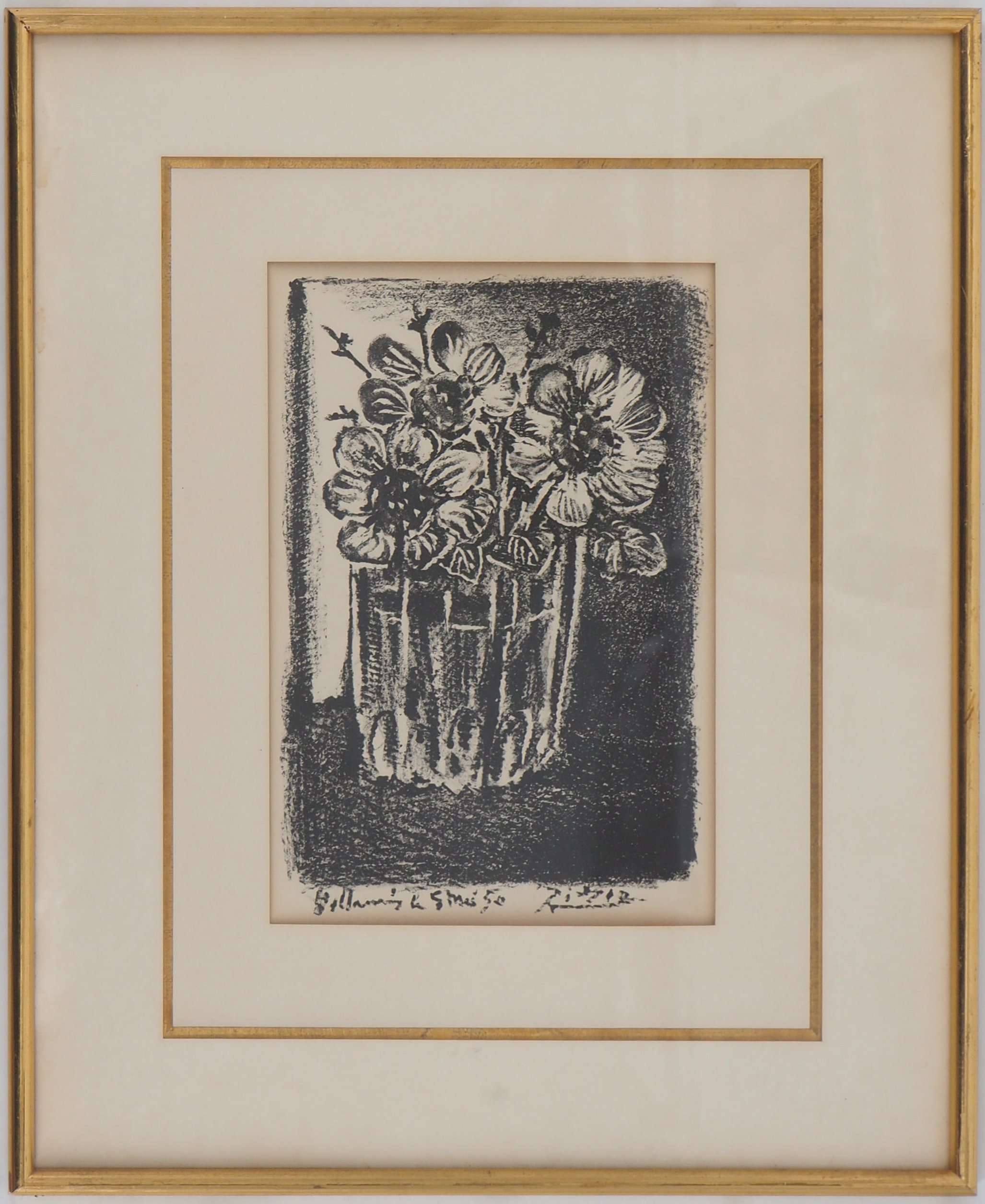 Pablo PICASSO- Flowers in a vase, 1950, Original signed lithograph