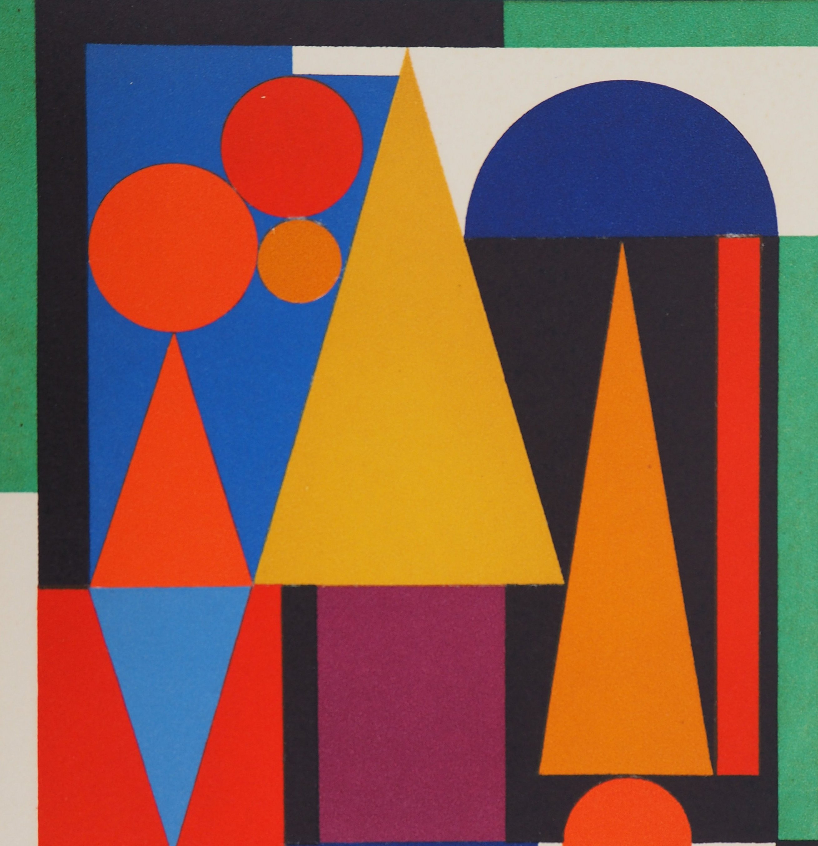 Auguste HERBIN - Composition Rouge 2, 1949 - Sérigraphie - Art Moderne ...