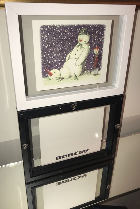 Banksy Rude Snowman Lithograph Signed In Plate Street Art Plazzart