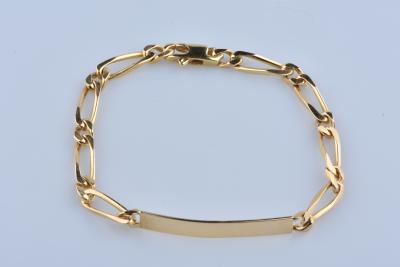 Bracelet gourmette or jaune, maille cheval 2