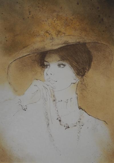 Bernard CHAROY : Femme au collier de perles - Lithographie Originale Signée 2