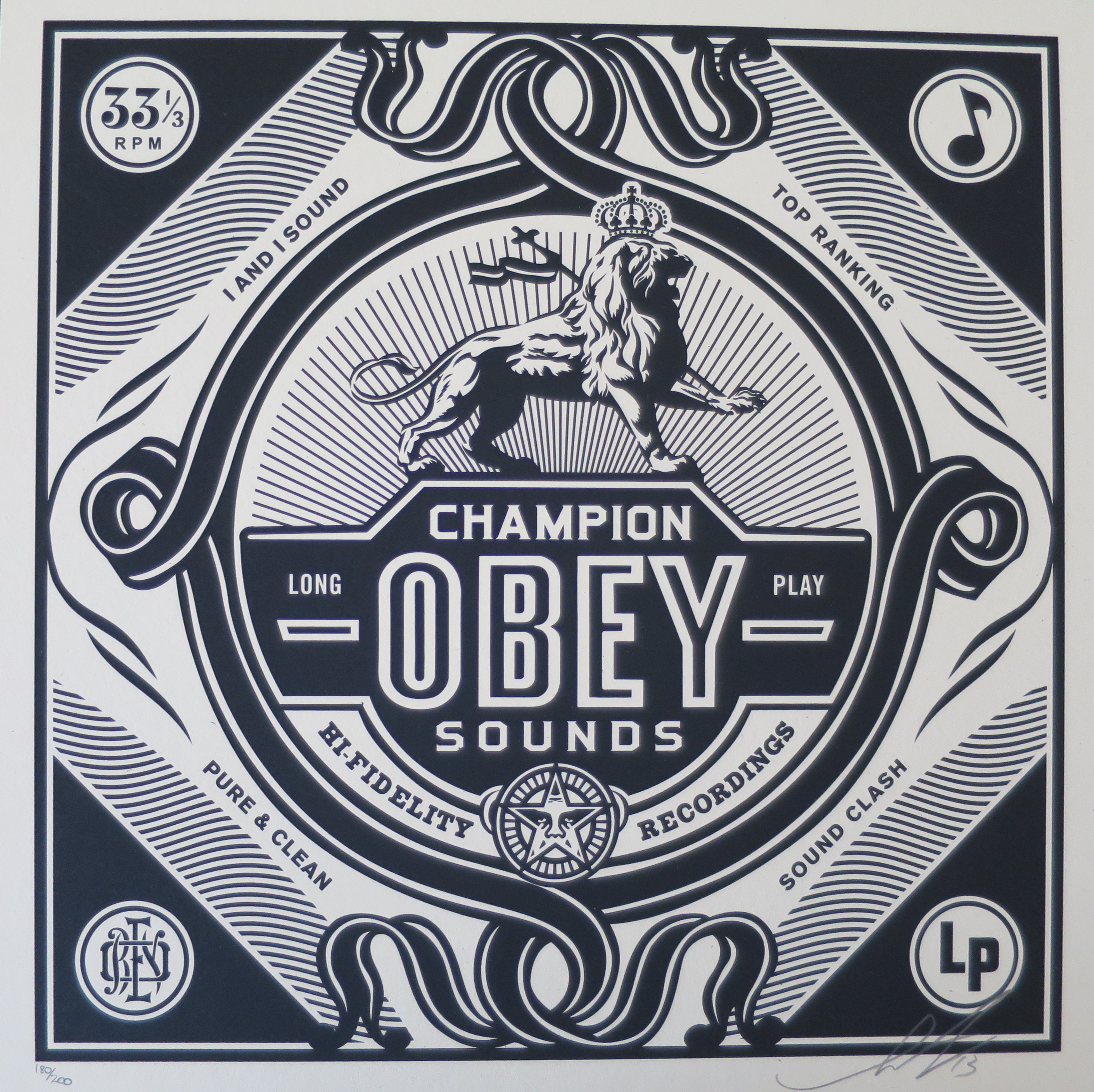 Shepard FAIREY (Obey) - Champion Sounds, 2013 - Sérigraphie signée et ...