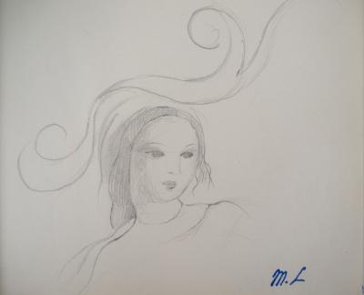 Marie LAURENCIN : Fille au chapeau, Dessin original signé 2