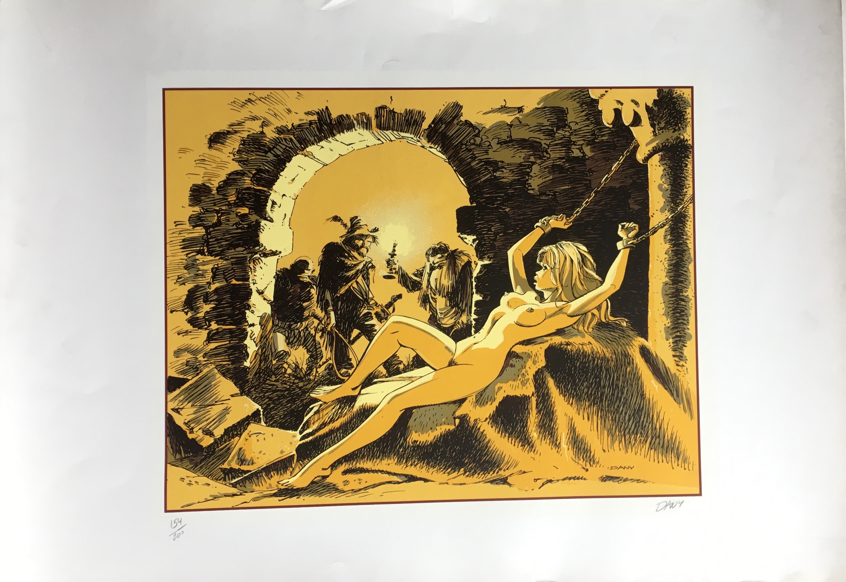 Dany - Naked Girl Chained, 1994 - Signed serigraphs - Comics - Plazzart