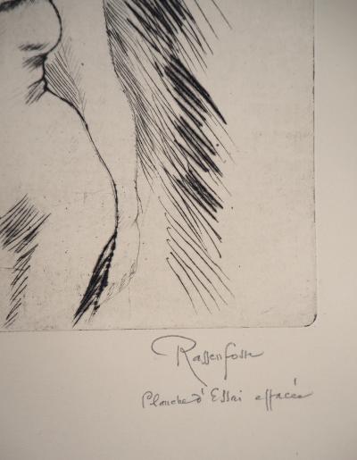Armand RASSENFOSSE - Femme en robe, 1928 - Gravure originale signée au crayon 2