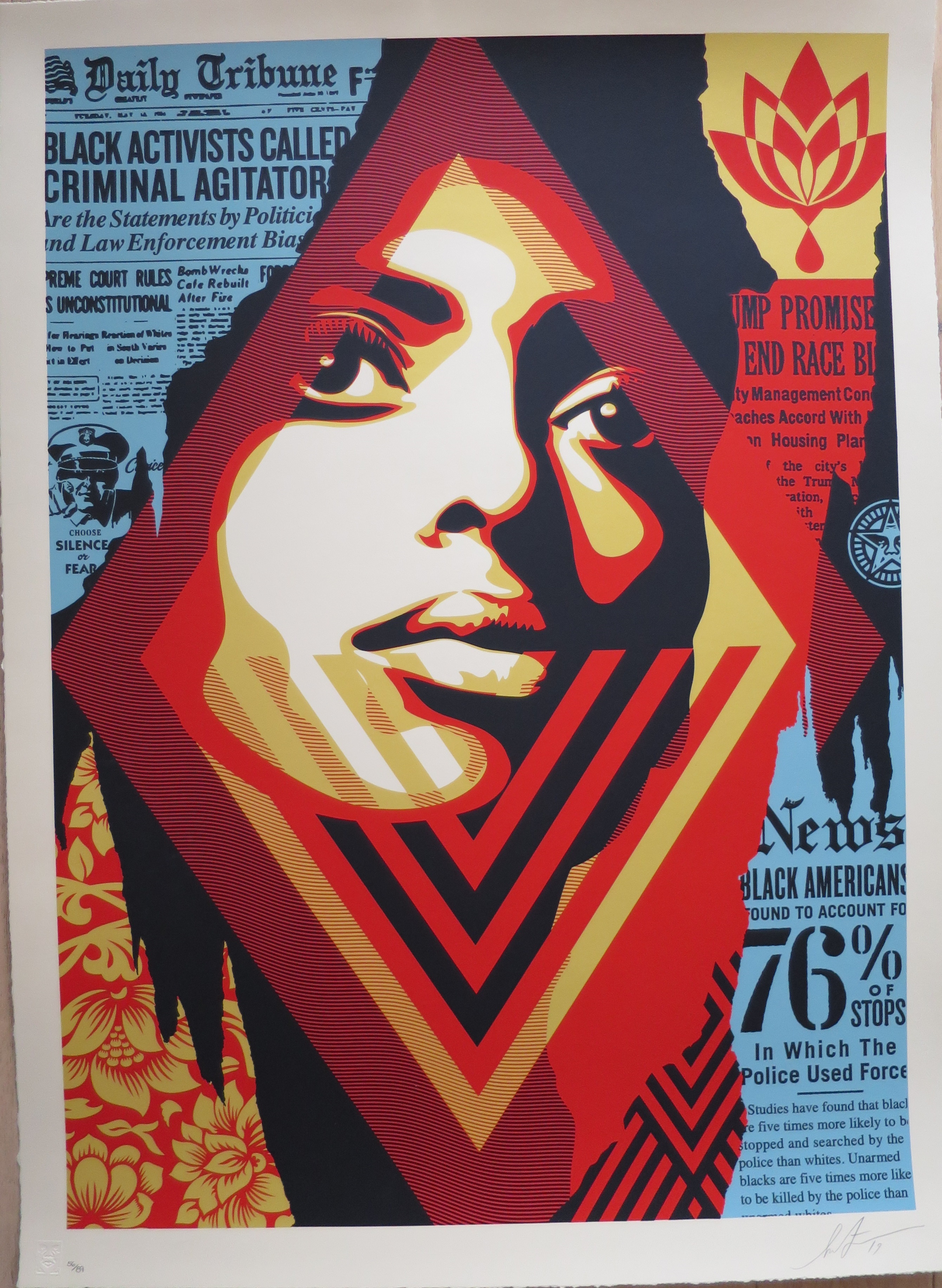 shepard fairey obey a bias by numbers 2019 hand signed