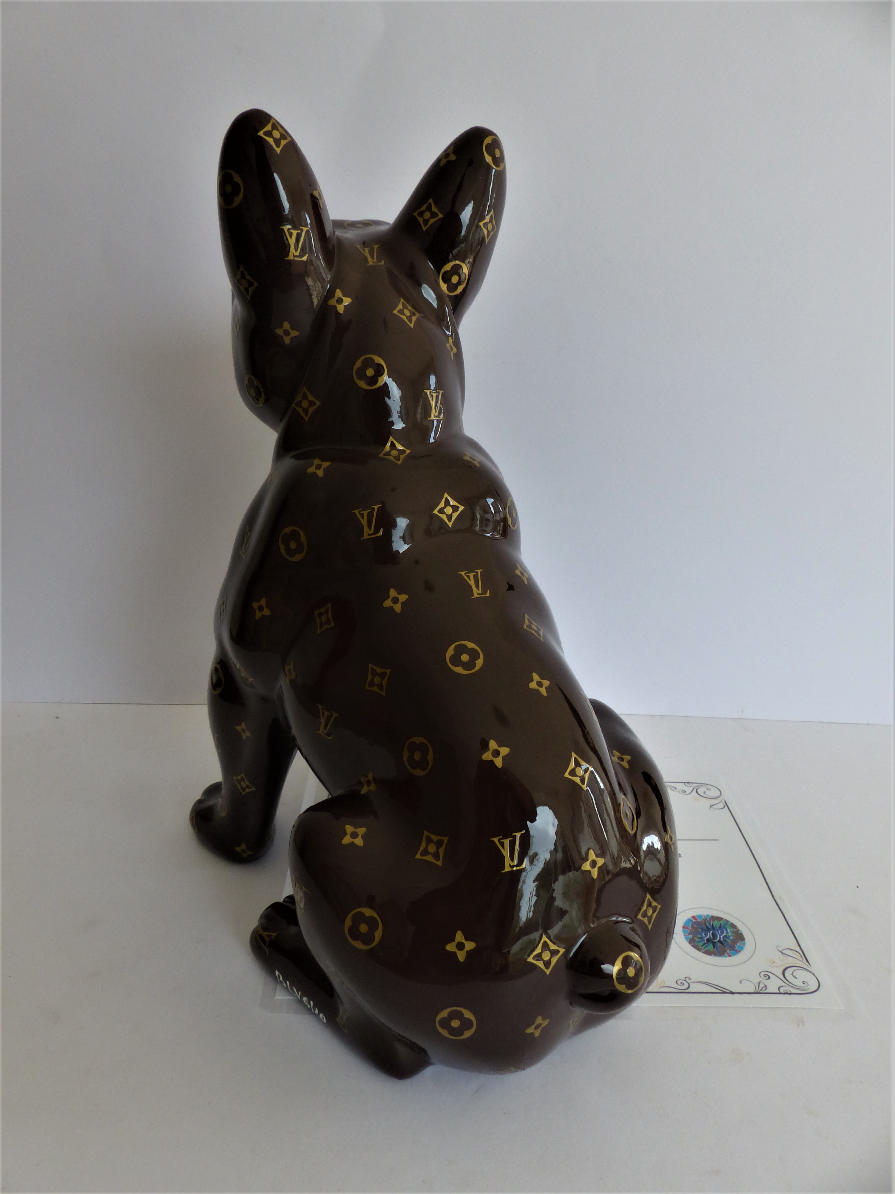 Sculpture Bulldog Pee Louis Vuitton Pop , Sculpture by Priscilla