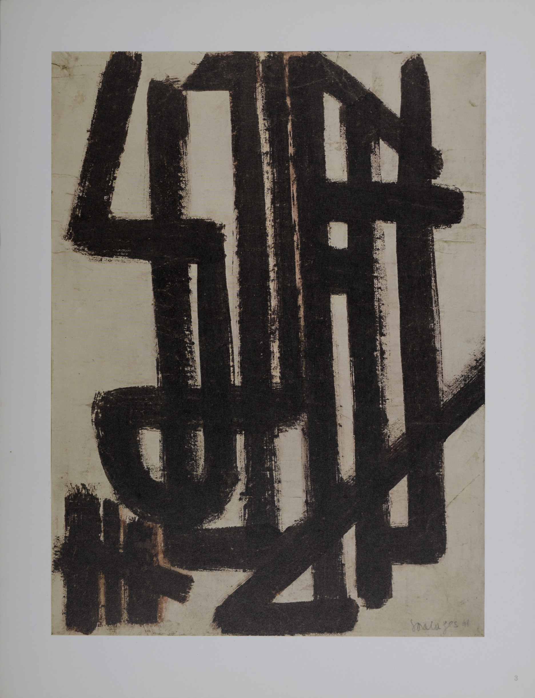 Pierre SOULAGES (after) - Composition V, 1962 - Offset lithograph ...