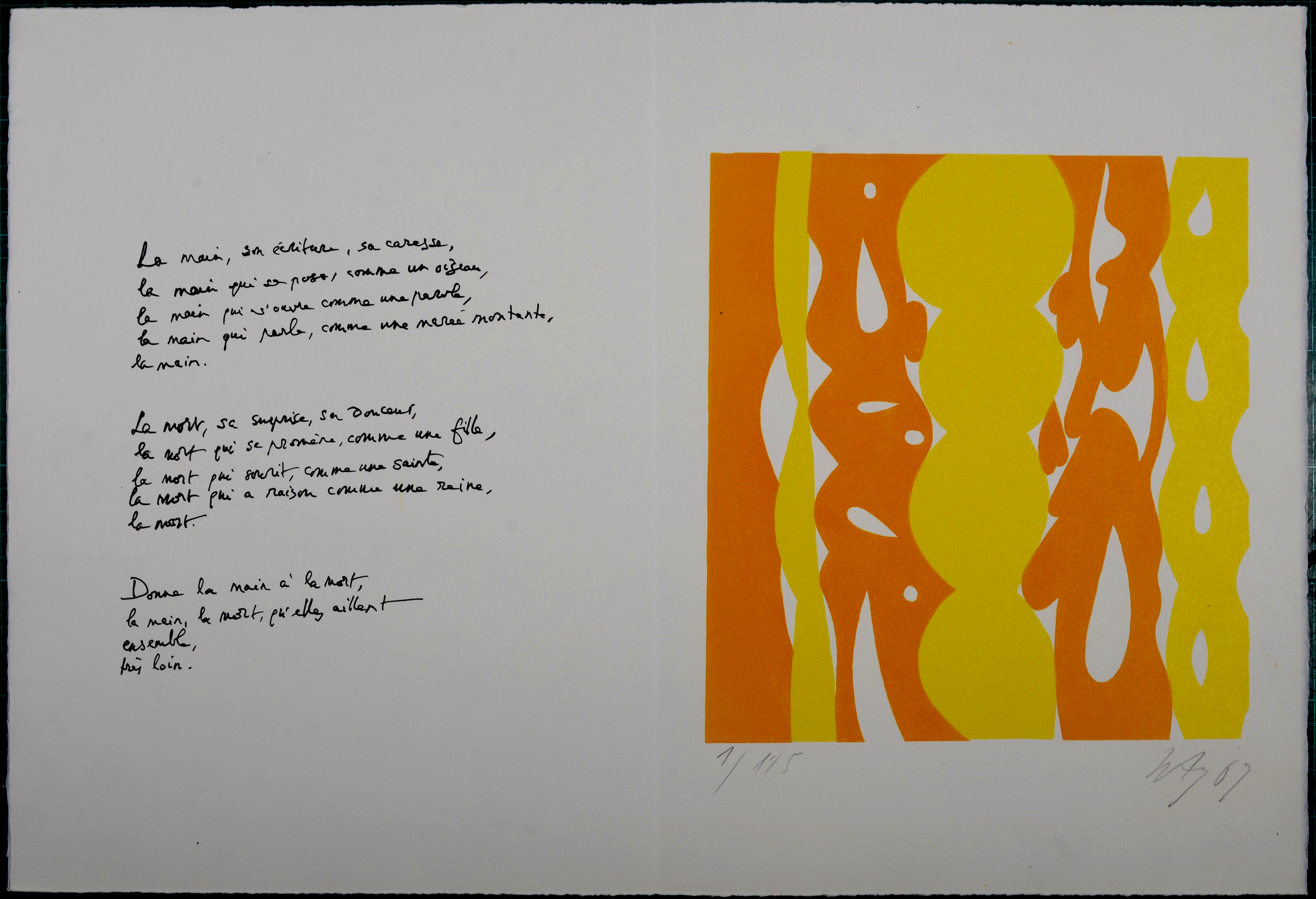 Ernst Wilhelm NAY - Hommage à Cassou c.1967 - Original hand signed  lithograph - Post War & Modern Art - Plazzart