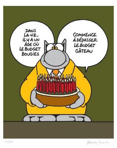 Philippe Geluck Le Chat Anniversary Serigraph Signed In Pencil Comics Plazzart