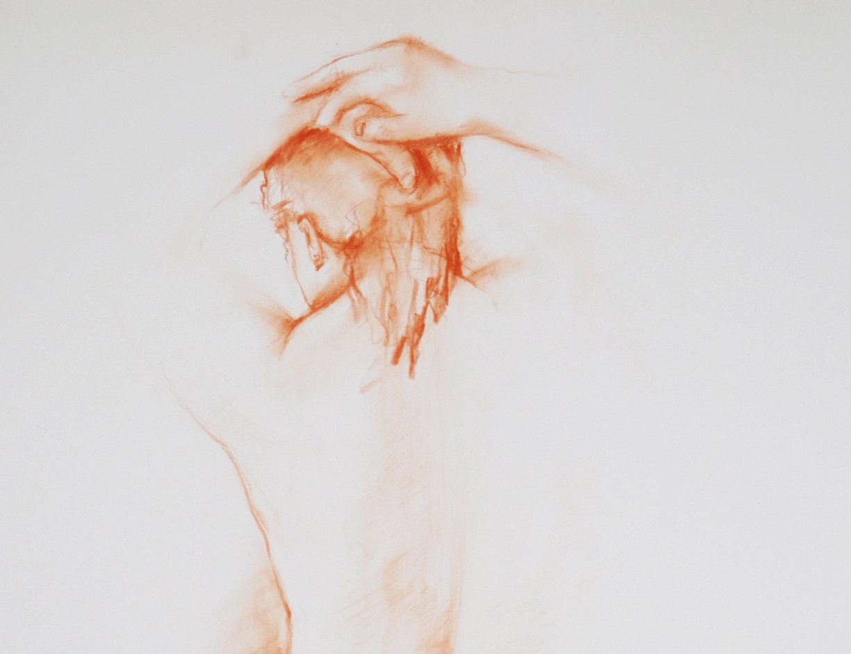 Jacqueline OBLIN - Donna nuda seduta da dietro, 1992 - Disegno firmato -  Arte Contemporanea - Plazzart