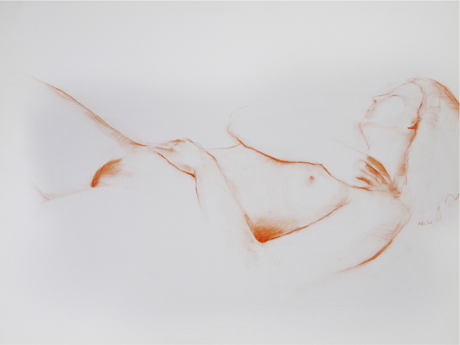 Jacqueline OBLIN - Donna nuda seduta da dietro, 1992 - Disegno firmato -  Arte Contemporanea - Plazzart