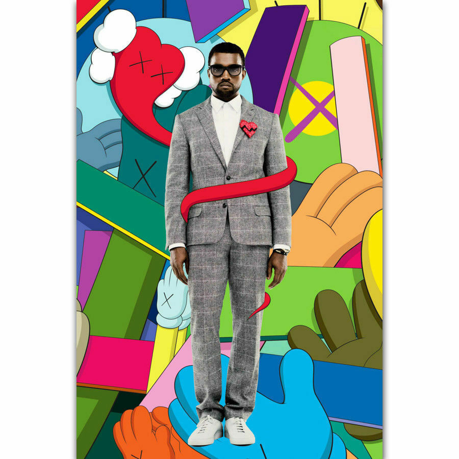 Kaws x Kanye West - 808s & Heartbreak - Stampa offset + vinili - Graffiti,  Murale, Street art - Plazzart