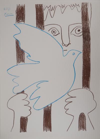 Pablo Picasso Freiheit Mit Der Taube Amnistia 1957 Signierte Lithographie Moderne Kunst Plazzart