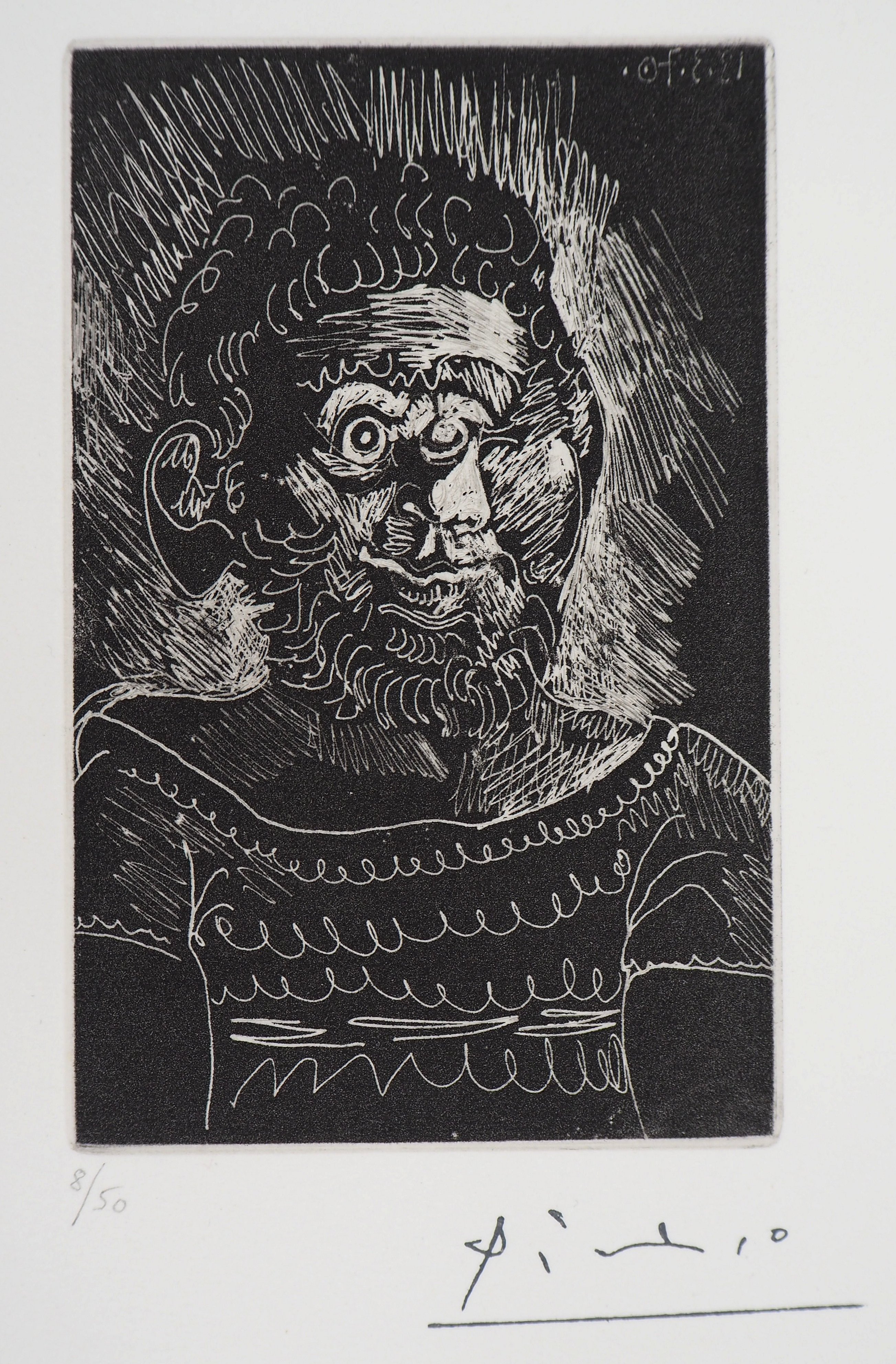 Pablo Picasso Portrait De Gentilhomme 1970 Gravure Originale