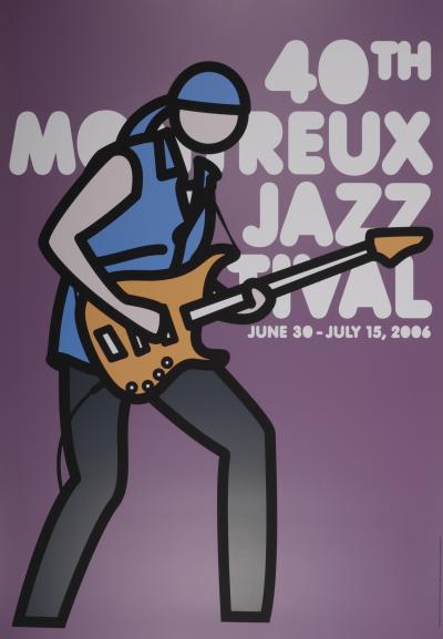 Julian Opie Montreux Jazz Festival 2006 Originalplakat Zeitgenossische Kunst Plazzart