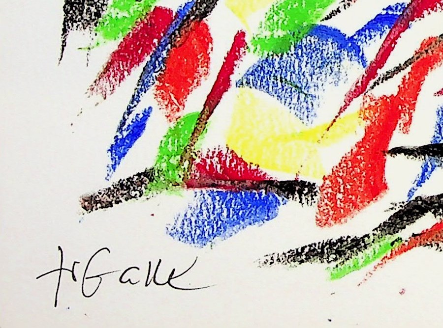 Françoise GALLE - Paysage abstrait, 1993 : Pastel gras - Art contemporain -  Plazzart