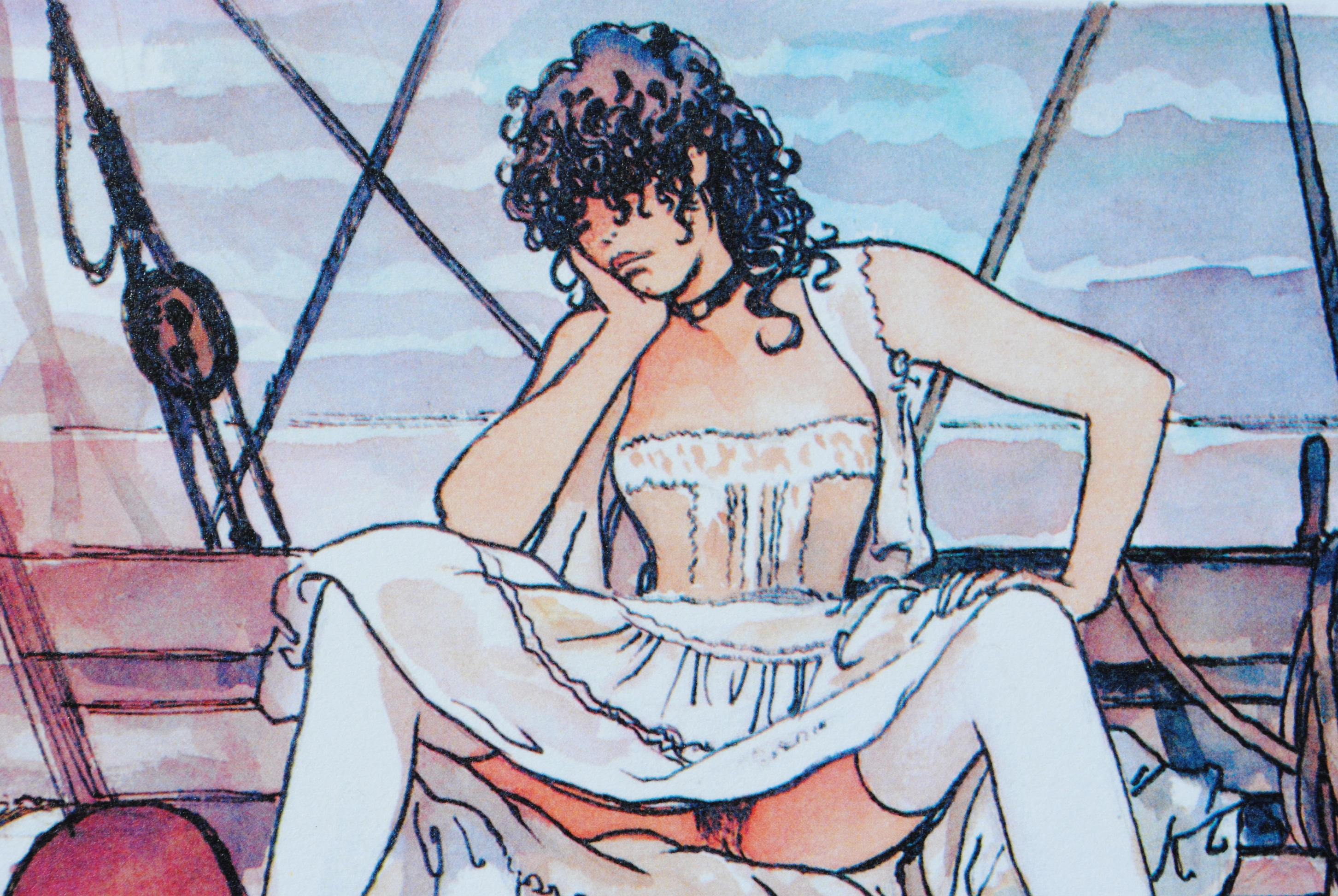 Milo MANARA: Dress in the wind - Handsigned print, Limited edition, 2018 -  Comics - Plazzart