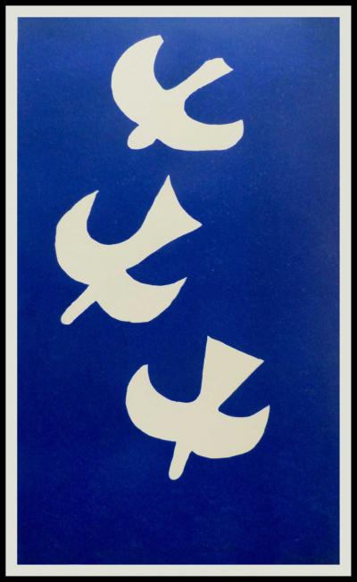 Georges BRAQUE - Birds on a blue background II, 1955 - Lithograph 2