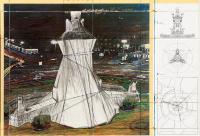 Christo - Wrapped Fountain, 2009 - Lithograph signed in pencil and numbered