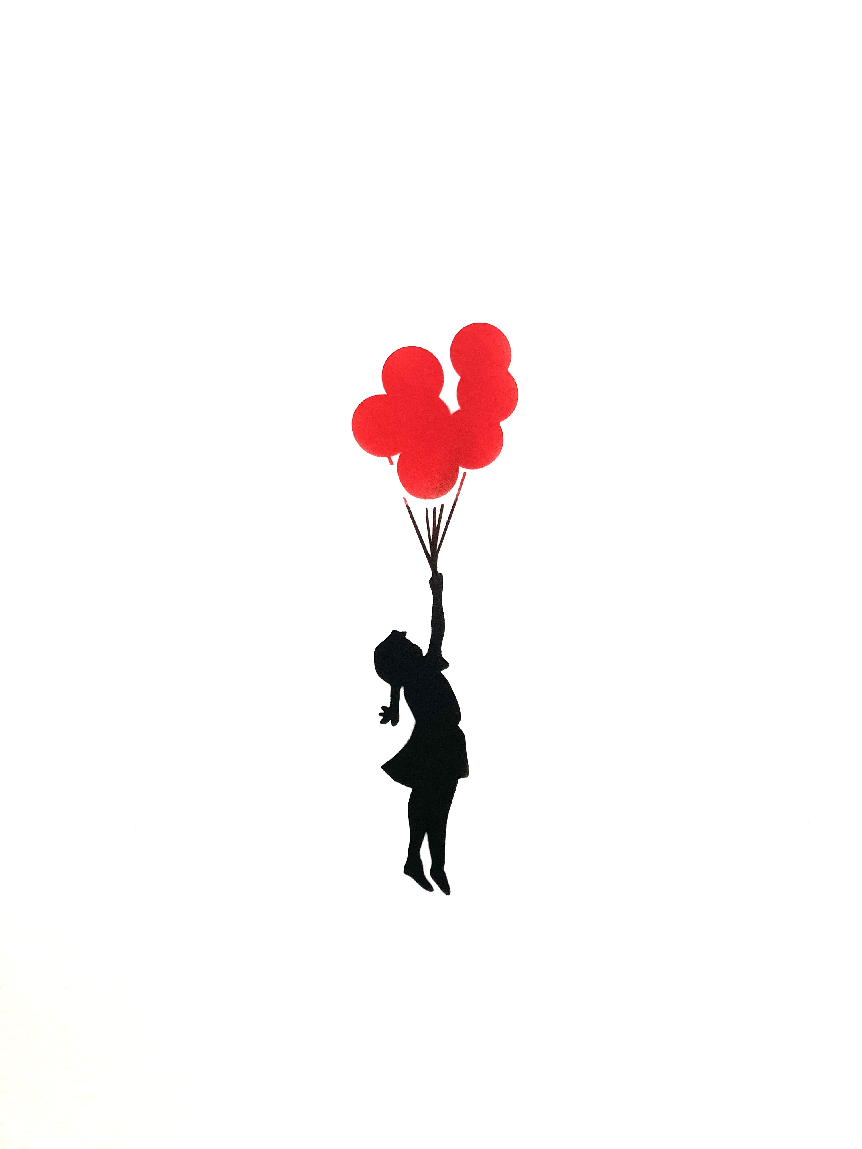 Banksy (after) - Flying balloon girl - Stencil | Barnebys