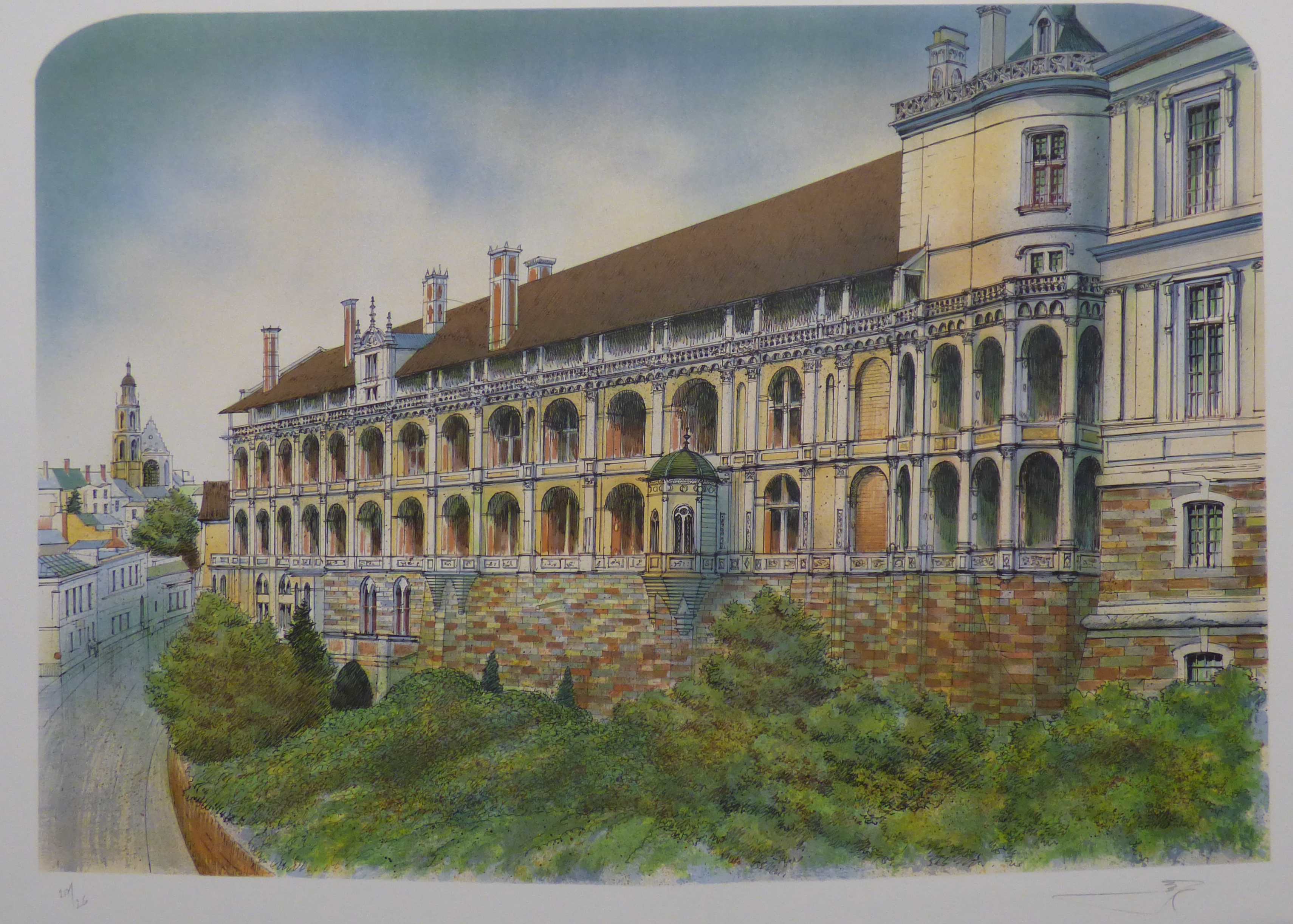 Rolf RAFFLEWSKI - Château de Blois, c.1980 - Original signed