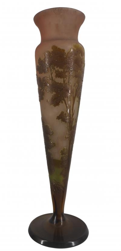 het dossier verzonden komedie Émile GALLE - Glass paste vase with forest decor, signed, Nancy - XXth,  XXIst centuries furniture, Art Nouveau, Art Deco, Design - Plazzart