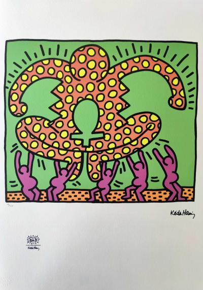 Authentique dessin original au feutre noir signé par Keith Haring en 1 – La  Brocantique