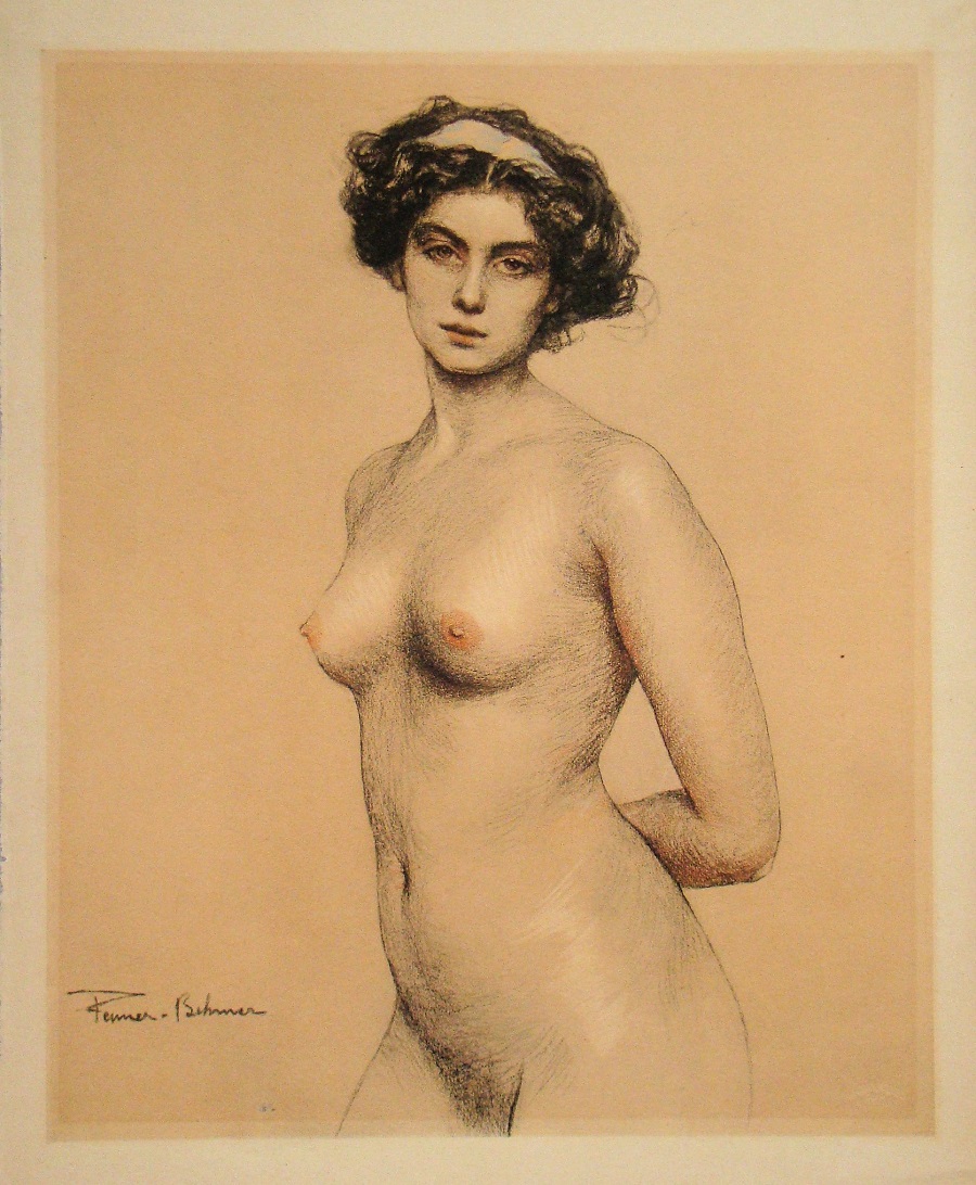 Hermann FENNER-BEHMER - Nude female, 1914 - Lithograph signed - Post War &  Modern Art - Plazzart