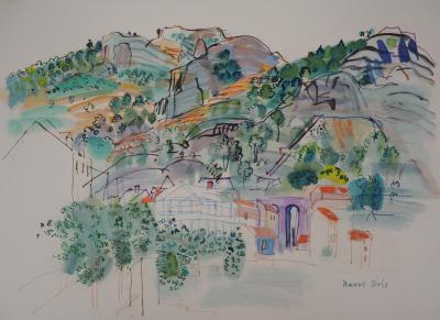 Raoul DUFY - Provence, le village de montagne, 1953 - Lithographie originale signée 2