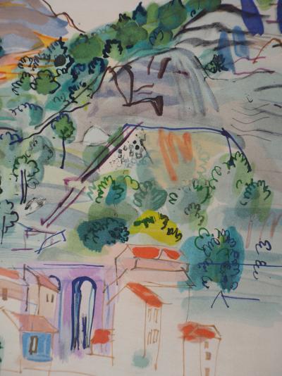 Raoul DUFY - Provence, le village de montagne, 1953 - Lithographie originale signée 2