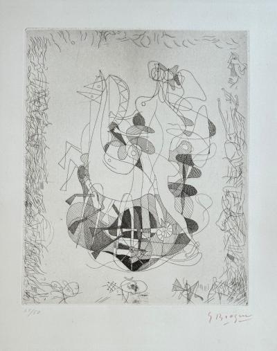 Georges BRAQUE - Théogonie d’Hésiode, Pégase - Gravure originale signée numerotée crayon