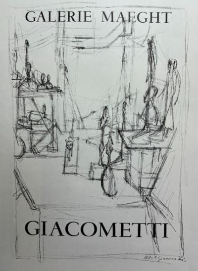 Alberto GIACOMETTI - Alberto - Dessins, Galerie Claude Bernard, 1975 -  Original lithographic poster - Post War & Modern Art - Plazzart