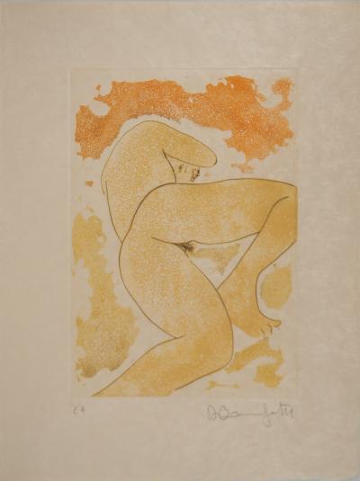 Alain Bonnefoit Nu avec outlet Dentelle Lithograph Artist Signed Nude Redhead Woman Art