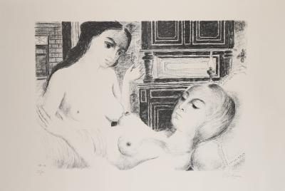 Paul DELVAUX - Le sommeil, 1970 - Lithographie signée au crayon