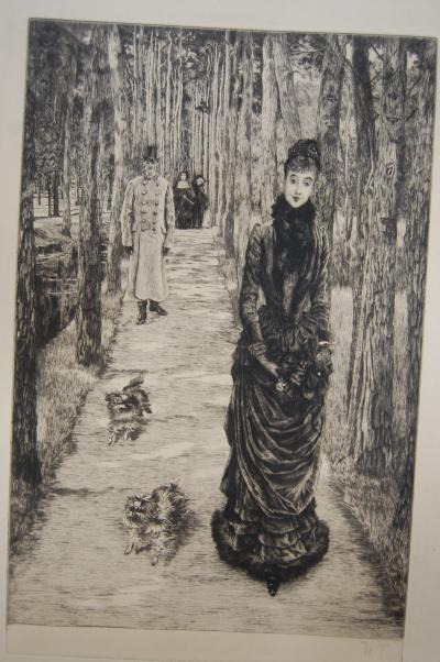 James Tissot La myst rieuse Original etching Classical art